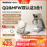 摩米士（MOMAX）Qi2+苹果认证三合一无线充电器折叠支持MagSafe15W磁吸充电支架iPhone16/15/appleiwatch手表耳机