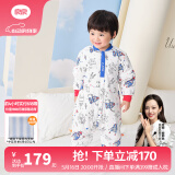良良（liangliang）婴儿睡袋夏季空调房防踢被宝宝纯棉可拆袖儿童睡袋 星际蓝·秋冬款【适合15-20℃】 3XL（建议身高110-125cm）