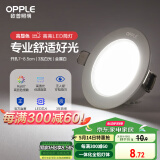 欧普（OPPLE）LED筒灯嵌入式孔灯吊顶灯超薄客厅漆白全铝 3瓦白光开孔7-8.5cm
