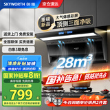 创维（Skyworth）【国家补贴20%】油烟机家用顶侧双吸抽油烟机28立方大吸力厨房抽烟机脱排油烟机免拆自清洗Y712