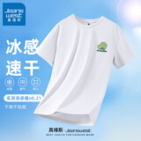 真维斯（Jeanswest）轻薄款冰丝t恤男士网眼速干运动体恤衫夏季宽松纯色凉感男装衣服Q 白（ZS青柠檬） L 【推荐110-130斤左右】