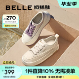 百丽（Belle）网面透气小白鞋板鞋女商场同款奶糕厚底休闲鞋B1175BM3 蜂蜜牛乳 34 (220mm)