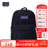 JANSPORT杰斯伯书包轻便双肩包男女26L旅行包简约背包电脑包学生校园 4QUE008爵士黑-侧袋+隔层