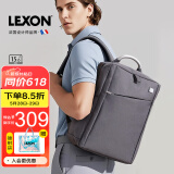 乐上（LEXON）双肩包商务笔记本电脑包14/15.6/16英寸旅行背包时尚男士书包灰色