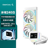 九州风神（DEEPCOOL）冰域240白色水冷散热器/PWM智能调速水泵/支持MP4视频/ARGB星环风扇