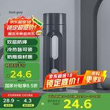 炊大皇玻璃杯双层隔热茶水分离男女士便携玻璃水杯 太空灰420ml