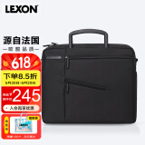 乐上（LEXON）商务单肩包男13.3英寸苹果笔记本电脑包斜挎包时尚公文包黑色