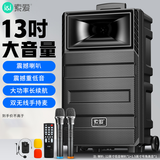 索爱（soaiy）12吋广场舞音响大功率便携式户外重低音蓝牙k歌专用大音量移动拉杆音箱室外演出设备双话筒SA-X35