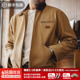 马登工装星际穿越底特律猎装夹克男春季J001美式帆布巴恩风翻领外套 卡其色 L