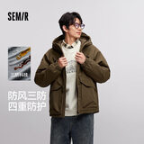 森马（Semir）棉服男防风三防外套工装山系户外登山上衣冬装轻薄款101724112102