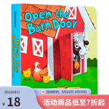 英文原版 Open The Barn Door Find a Cow 农场动物认知拟声词趣味手掌翻翻书 0-3岁幼儿亲子启蒙早教读物 绿山墙