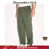 ABERCROMBIE & FITCH男装24春秋经典小麋鹿美式baggy风抓绒运动卫裤长裤KI134-4099 绿色 S (175/76A)