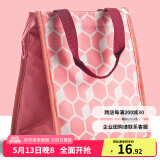 乐扣乐扣（LOCK&LOCK） 保鲜盒便当包 保温饭盒袋 手提午餐包 便携锡箔帆布带饭包 粉红色【200x130x225】