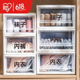 爱丽思（IRIS） 内衣内裤收纳盒日式储物整理盒袜子衣服收纳抽屉式衣柜收纳箱 【16L】白色/透明抽屉 面宽26.4