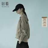 日着（rizhuo）日着原创设计女装2025秋新款城市轻户外棒球服飞行员夹克短外套 卡其 L