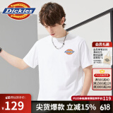 dickies经典款logo印花短袖T恤 夏季全棉情侣款休闲上衣DK00890 白色 L