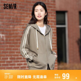 森马陈都灵外套女休闲宽松连帽夹克春秋款通勤针织衫109124108002