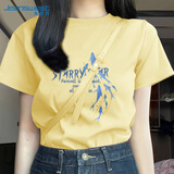真维斯（Jeanswest）藏青色短袖t恤衫女2026新款夏季潮流小个子宽松休闲半袖上衣服