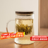 雅集玻璃杯筑铭杯茶杯泡茶杯带过滤木盖喝水杯子玻璃杯男士办公杯