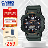 卡西欧（CASIO）大众指针系列 太阳能防水数字双显运动休闲男表 AQ-S810W-3AVDF