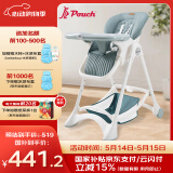Pouch帛琦 宝宝餐椅 K05plus 便携可折叠婴儿餐桌椅 灰绿色 6-36个月