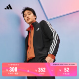 adidas休闲舒适毛圈布立领长袖套装男装春季阿迪达斯官方轻运动   黑色（选大一码)   L