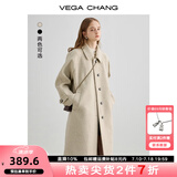 VEGA CHANG毛呢大衣女中长款2024冬新款爱心扣高级感外套 燕麦色 XS