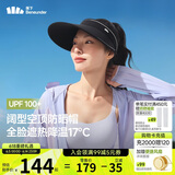 蕉下（beneunder）防晒帽子女黑胶空顶帽遮阳帽防紫外线遮脸太阳帽BM569黑