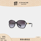 蔻驰（COACH）奥莱女士经典标志太阳眼镜墨镜 黑色
