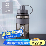希乐大容量塑料杯男吸管杯便携户外运动健身太空杯学生旅行水瓶2000ML