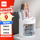 得力（deli）三层多功能办公笔筒 创意桌面收纳盒 办公用品 白色9147