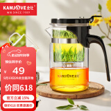 金灶（KAMJOVE） 玻璃茶壶 茶水分离飘逸杯泡茶壶 过滤花茶壶茶道杯茶具泡茶器 K-200搭配K-106玻璃4杯