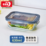 青苹果高硼硅玻璃保鲜碗饭盒便当盒耐热玻璃面碗汤碗家用630ml单只装