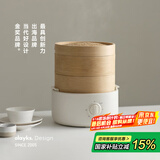 olayks立时 竹木蒸笼蒸锅 竹云香电蒸锅 竹子电锅 家用多功能锅速热竹蒸笼馒头包子 2层 家电国家补贴