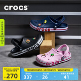 crocs卡骆驰洞洞鞋贝雅卡骆班轻便耐磨一脚蹬休闲鞋|205089 黑色/白色-066 44 (280mm)