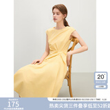 范思蓝恩设计感收腰显瘦连衣裙女夏季2025新款无袖中长款裙子2300 布丁黄 M