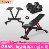 AtivaFit 纯钢哑铃可调节重量男女士练臂肌瘦手臂专业健身器材25kg火星人 黑灰色25kg*2+哑铃架+高级凳