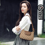 CLEVER & KETCH包包女包手提单肩包女2025法棍腋下包迷你斜挎包七夕礼物送女友 字母棕