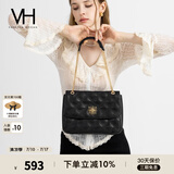 VANESSA HOGAN VH包包女包茵然软包2025夏季轻奢链条单肩斜挎包生日礼物送女友 黑色大号（容量升级）