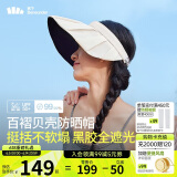 蕉下（beneunder）女士百褶贝壳黑胶防晒帽遮阳帽子女太阳帽防紫外线空顶帽BM56124