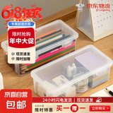 多功能文具盒笔盒收纳盒 透明桌面收纳神器带盖收纳箱ins风 书桌化妆品配件家用收纳 透明文具盒【1个装】