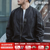 马登工装 美式空中MA1飞行员夹克军事风短款外套复古棒球服男潮春上衣 黑色 L