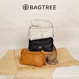 BAGTREE【明星同款】包包树奶盒包植鞣皮单肩斜挎腋下通勤Hobo枕头女士包 檀黑色-小号【双磁吸款】 高级小众