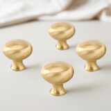 铜匠师黄铜单孔拉手衣橱柜门把手抽屉黄铜拉手鞋柜把手实心黄铜小拉手 小号2.5cm哑光拉丝