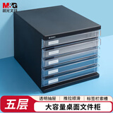 晨光（M&G）文具5层桌面文件柜 抽屉式拉手A4资料收纳柜 带索引标签 办公用品  黑色单个装ADM95296