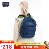 JANSPORT杰斯伯双肩包女学生旅行包26L旅行轻便透气书包男背包 4QUT003 海军蓝/藏青色-侧边袋