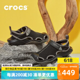 CROCS卡骆驰激浪男鞋2025夏夏新款运动鞋户外涉水沙滩鞋透气休闲鞋子男 205289-001/激浪酷网凉鞋 41 -42(260mm)