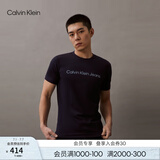 Calvin Klein Jeans夏季男女情侣中性年轻ck多色印花透气修身短袖T恤J320931 CHW-深邃蓝 M （推荐130-145斤）