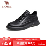 骆驼（CAMEL）男士休闲商务通勤软底舒适运动皮鞋 G13A155075 黑色 40