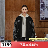 PALLADIUM帕拉丁【檀健次同款】时尚复古鸢尾花男款棒球服外套1010609 铅黑色 S
